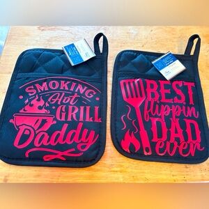 Handmade Fathers Day Pot Holder Set of 2